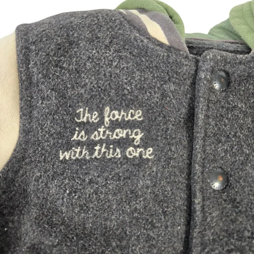 GAP x Star Wars Grogu Letterman Jacket Green Hood with Ears Size 18-24 months